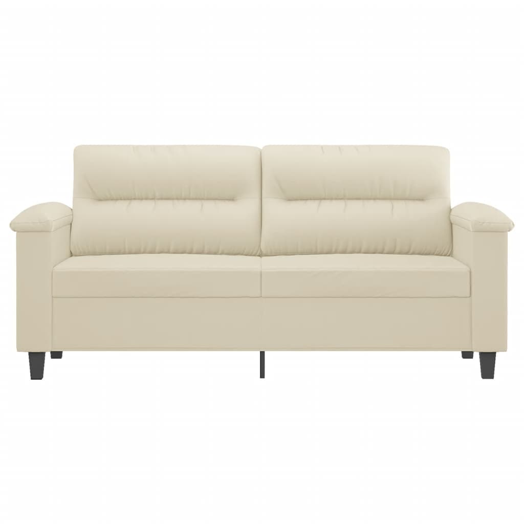 2 Seater Cream Sofa 140 Cm Faux Leather
