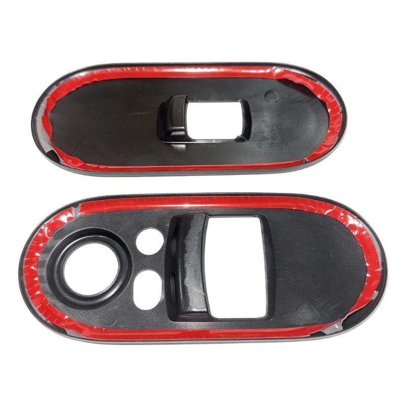 Carbon Fiber Pattern Window Control Panel Trim for F56 3-Door 2014-2024, ABS Accent Cover Pair with Adhesive Backing for Front Door Area