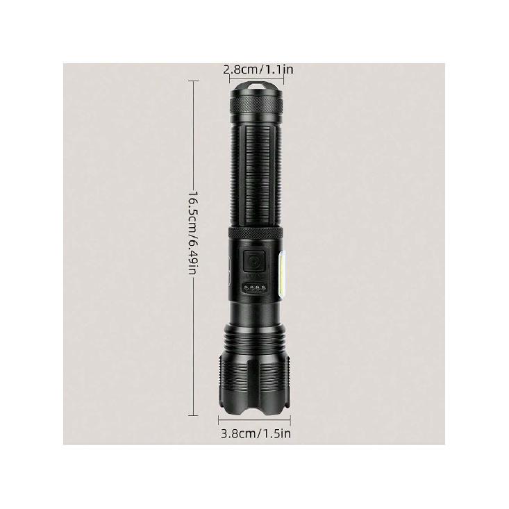 Tactical Rechargeable LED Flashlight, 7 Modes High Brightness Flashlight for Emergency, Hiking, Camping, Camping Equipment