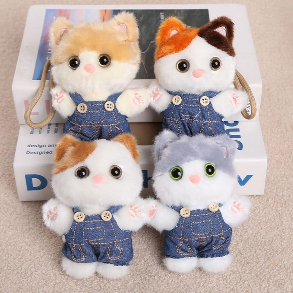 Fluffy Kitten Keychain Decoration Bag Hanging Charm Lovely Cat Plush Pendant Car Decoration