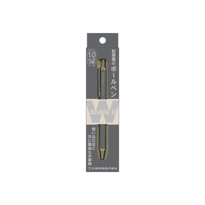 

north star pencil 1.0mm ballpoint pen wooden barrel gray 1 piece (W-600GY)
