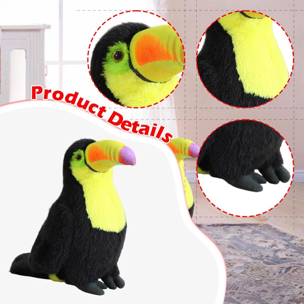 Tukan Spielzeug Realistisch Kuschelig Dekoration Gastgeschenke Multifunktionales Geschenk Stoffpuppe Robust für