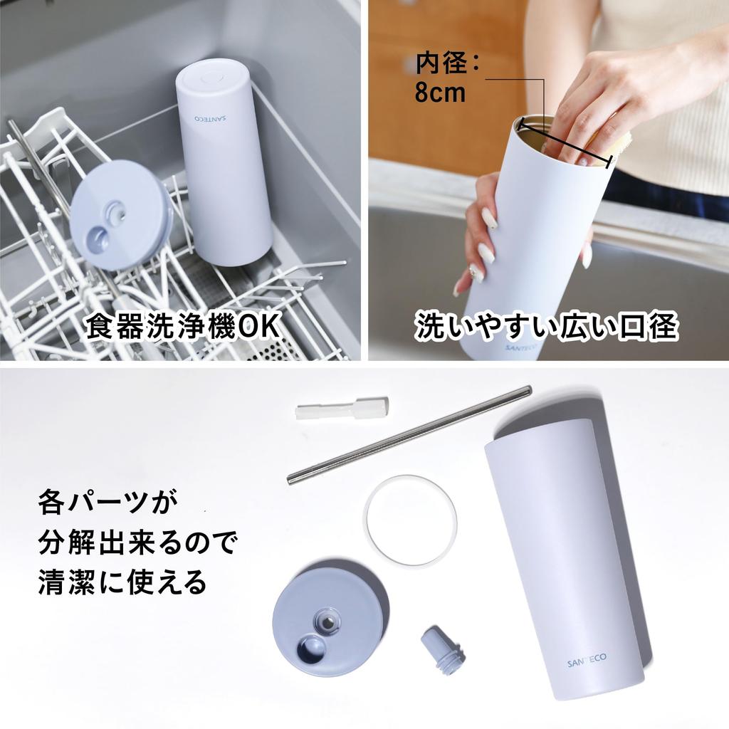 CB Japan ESCAPE PRO Tumbler with Fully Sealed Dishwasher Vacuum Stainless SANTECO 750, Blue, 750ml, Straw, Design, Safe, Insulated, Steel,