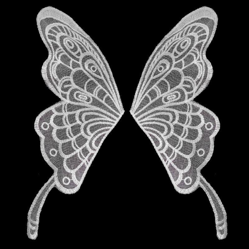 Spitzennetz-Stickerei Schmetterling-Aufkleber Beige zu Blumen transparentes Netz-Bodenstickerei DIY-Spitzenzubehör symmetrische Blumenteile