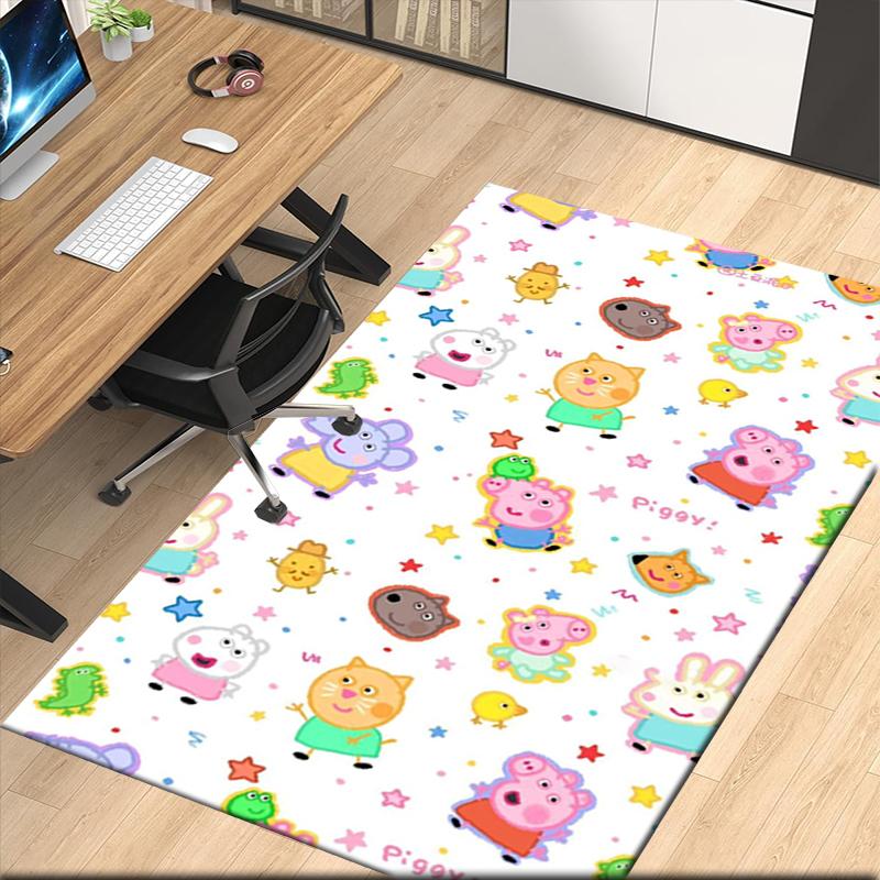 Peppa Pig Printed Carpet, for Office Chair Living Room Bedroom Kitchen Room Decor Gifts.