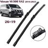26"+19" Frameless Wipers for Nissan NV300 X82 2016-2023, Fits Renault Trafic, Fiat Talento, Opel Vivaro, Primastar, Vivaro Life
