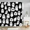 Halloween Pumpkin Bathroom Curtains Cartoon Cute Funny Magic Hat Ghost Broom Bathroom Curtains Party Decor Shower Curtain Fab