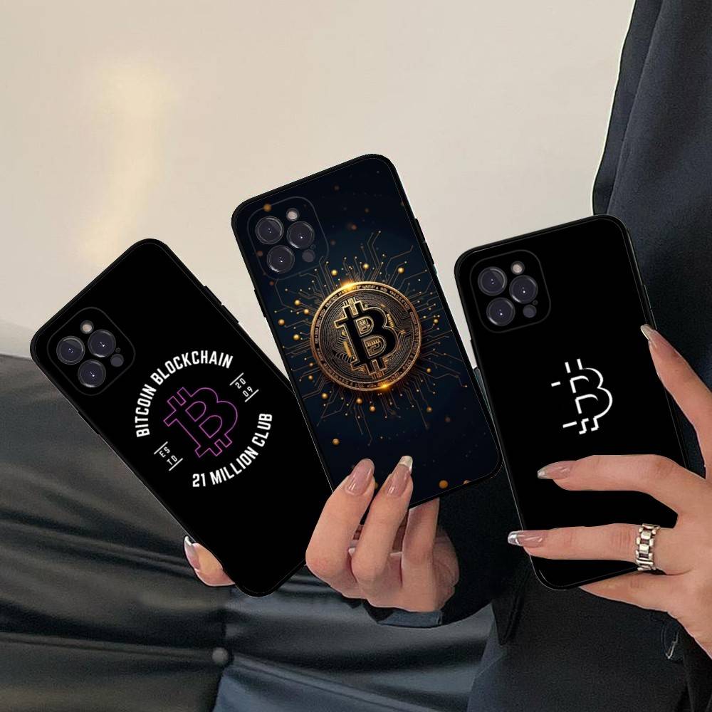 Bitcoin Phone Case For IPhone 17 16 15 14 13 12 11 Pro Max Plus Mini Silicone Black Cover