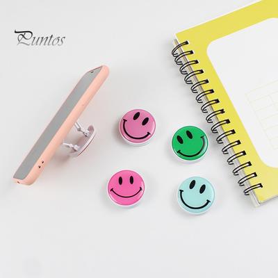 Handy-Griffhalter, universeller, faltbarer, runder, süßer Smiley-Telefon-Faltfinger-Ausdehnungsständer für den Desktop