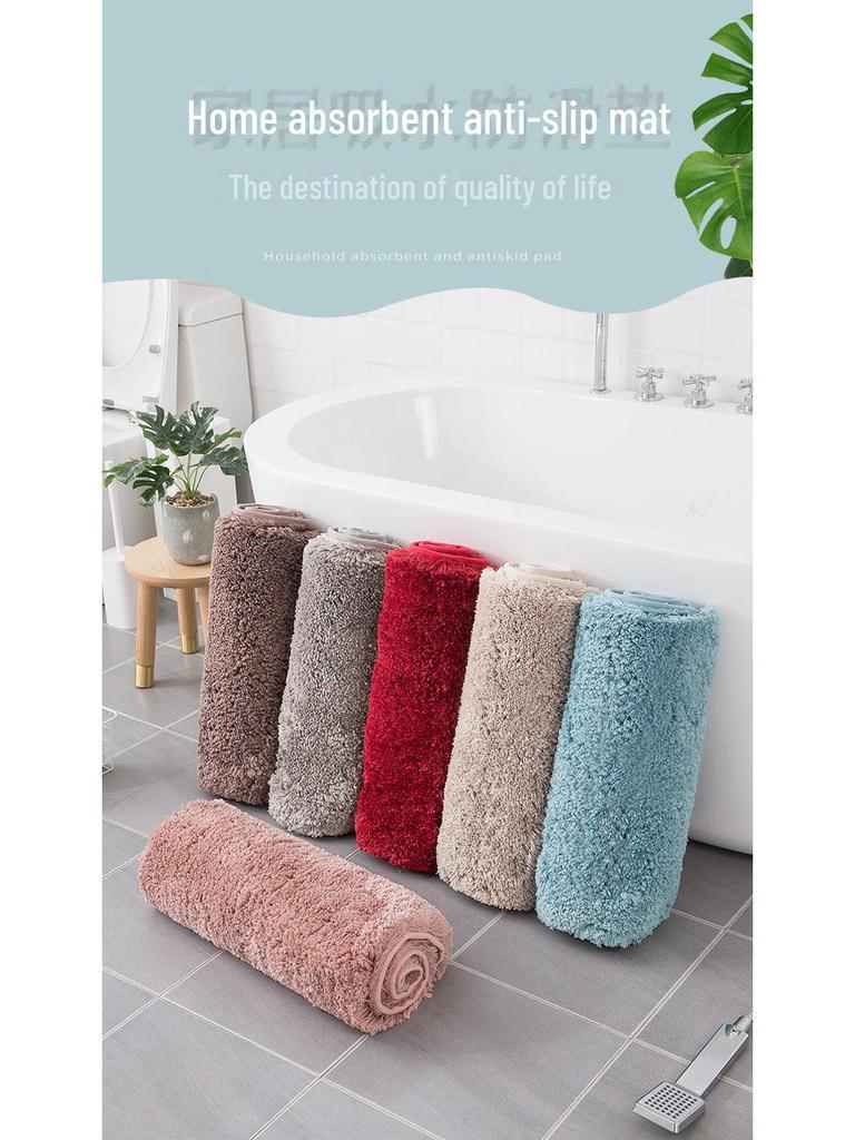 Rutschfeste, saugfähige Bodenmatten aus hochplüschigem Material für Badezimmer-, Toiletten- und Schlafzimmertüren