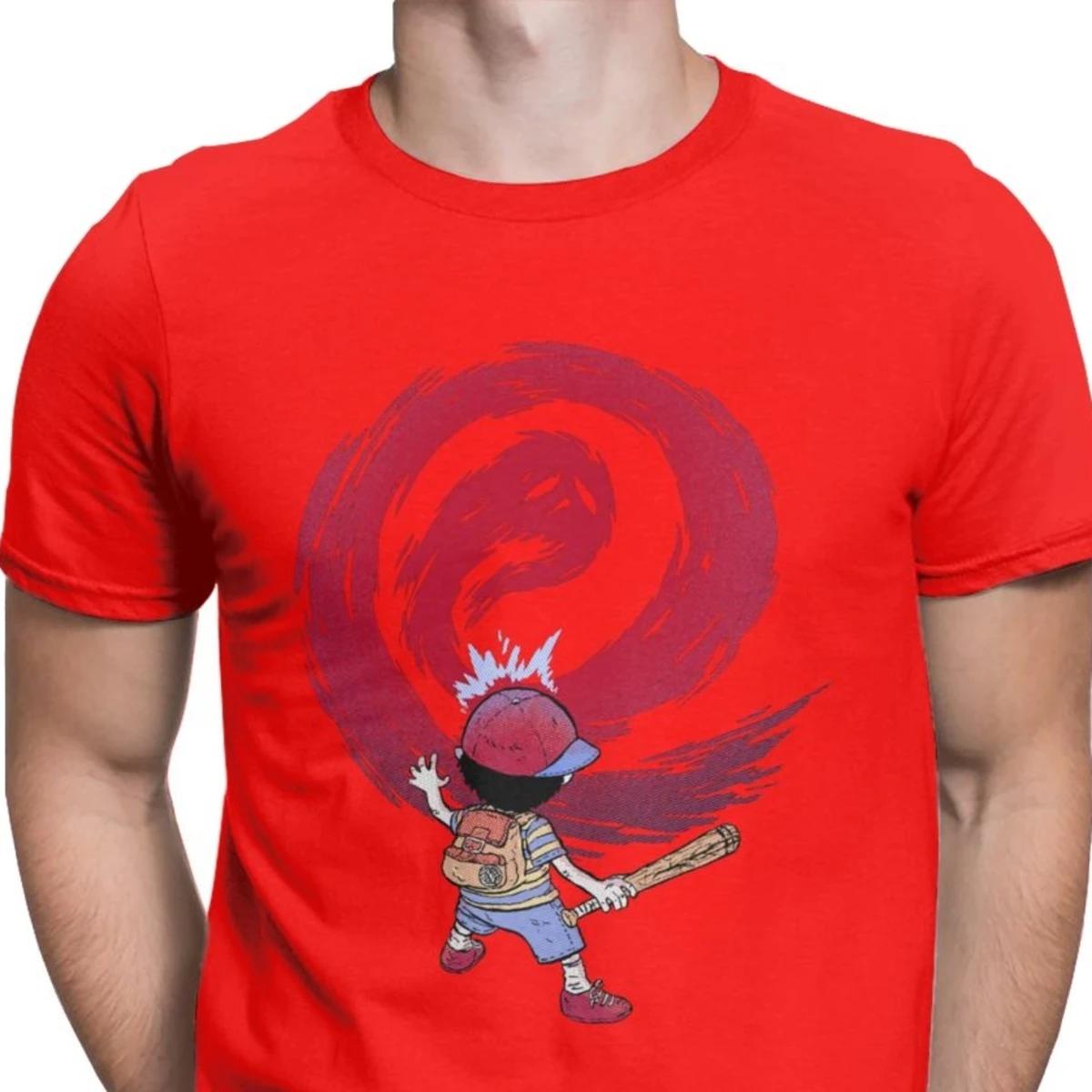 

Cosmic Destroyer Earthbound Tops T Shirt for Men Mother RPG Ness Lucas Giygas Video Game T Shirts Pure Cotton Camisas Hombre S
