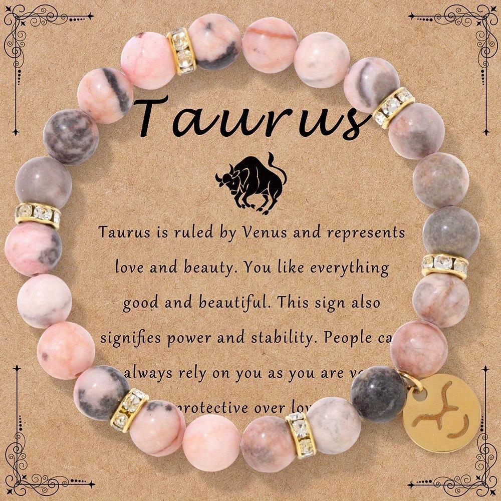 Festive Gifts Constellation Crystal Beaded Bracelet Set With Gold Zodiac Charms Minimalist Fashion Jewelry Suitable For Daily Wear And Gifting