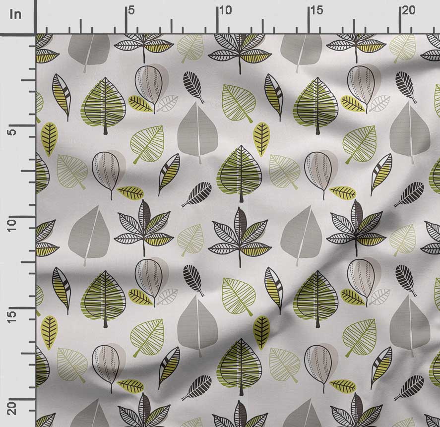 Soimoi Leaves Print,  Cotton Cambric, Quilting Fabric Sold by The Yard 42 Inch Wide, Medium Weight Cotton Fabric,