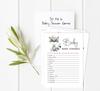 Inkdotpot Floral Raccoon Baby Shower Game Set Of 50 BabyA  AlphabetA  ABCA  Game Gender Neutral Party