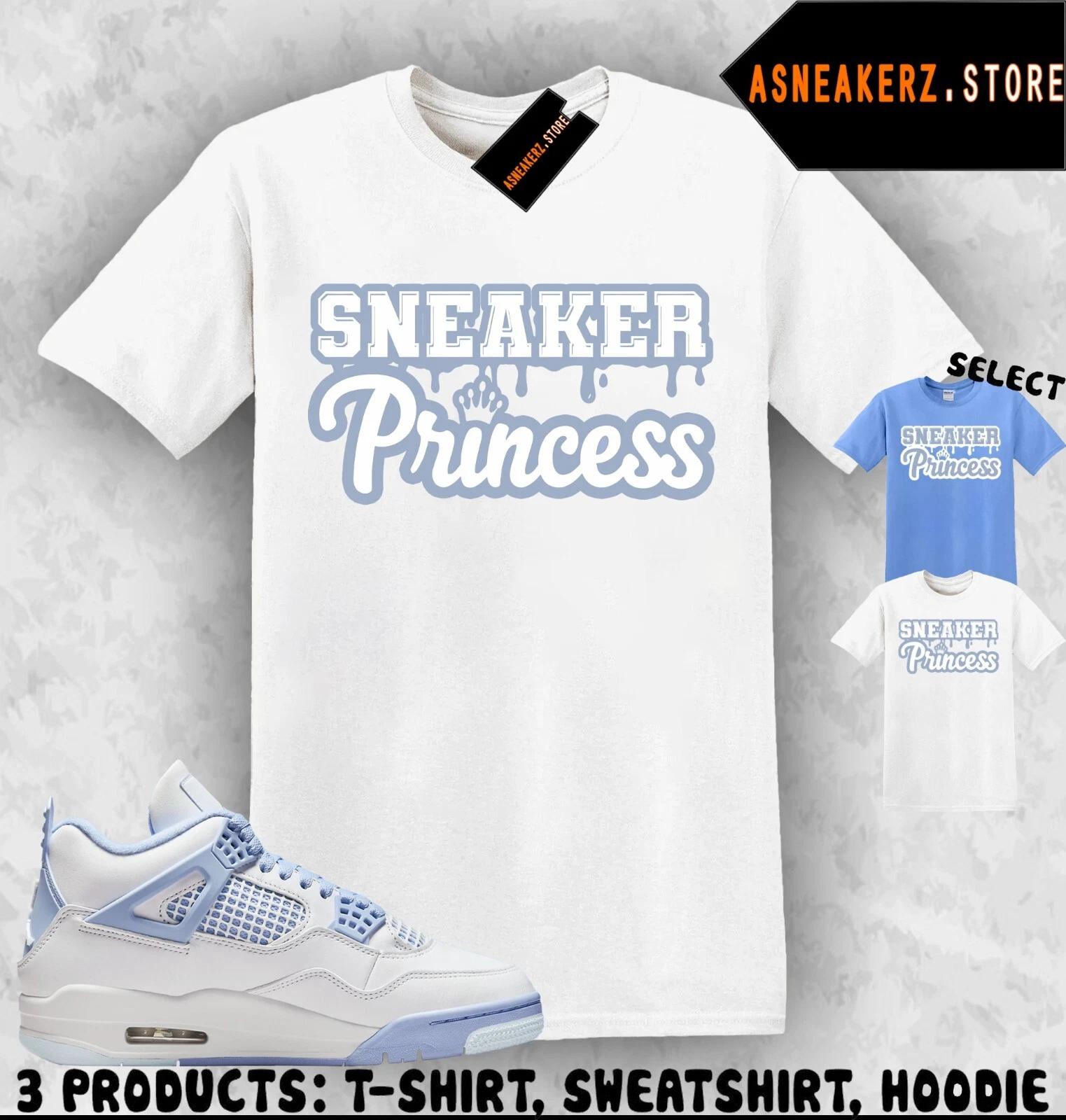 

Tee Shirt Matching AJ 4 Aluminum Forget Me Not Match Sneaker Princess 4s T shirt 3XL