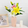 65cm Artificial Lily Flower Silk Wedding Bridal Bouquet New Fake Lily Bouquet  Living Room Decor