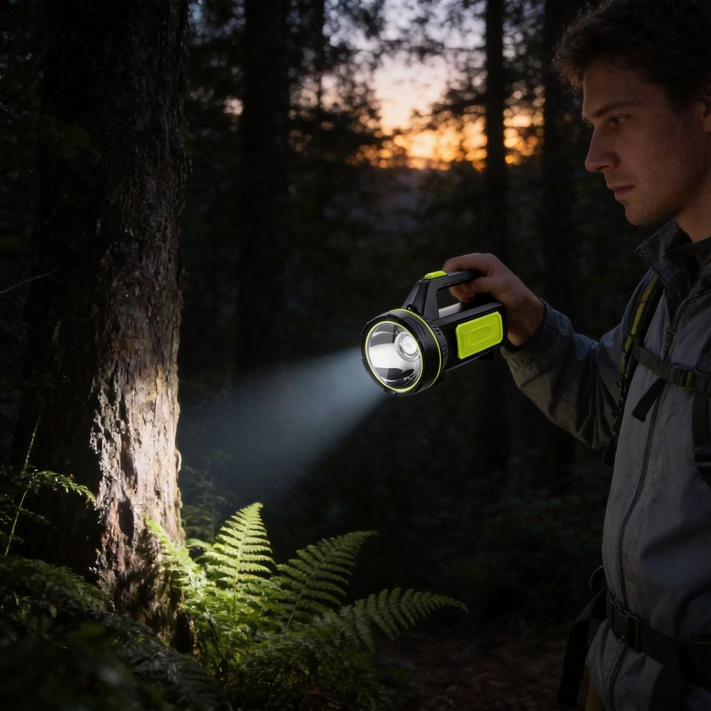 Portable Led Flashlight With Rechargeable Battery For Camping And Outdoor Adventures