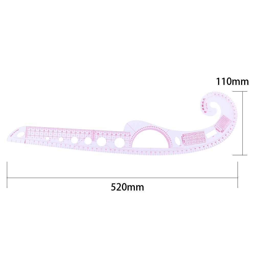 Sewing Ruler Plastic Transparent Multifunction French Curve Ruler Apparel Sample Making Cutting Ruler Sleeve Curve Ruler Measure