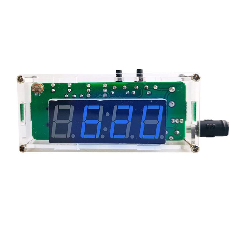 

Portable 4-Digit Digital DIY Clock Kits With Acrylic Shell, DIY Alarm Clock Soldering Practice Kit For Learning Electronics