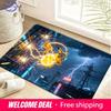 Pikachu Thunder Attack City Night Print Doormat Non-Slip Water Absorbent Floor Mat for Home Decor
