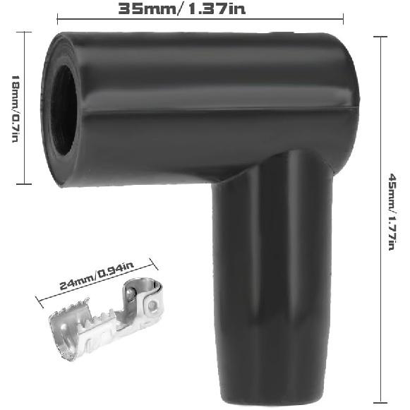 Coil Boot Terminal Kit 90 Degree Boots HEI Distributor Spark Plug Ignition Wire 6Mm 7Mm 8Mm 9Mm 10Mm (Pack Of 8), Spark Plug Wire Terminals, Spark
