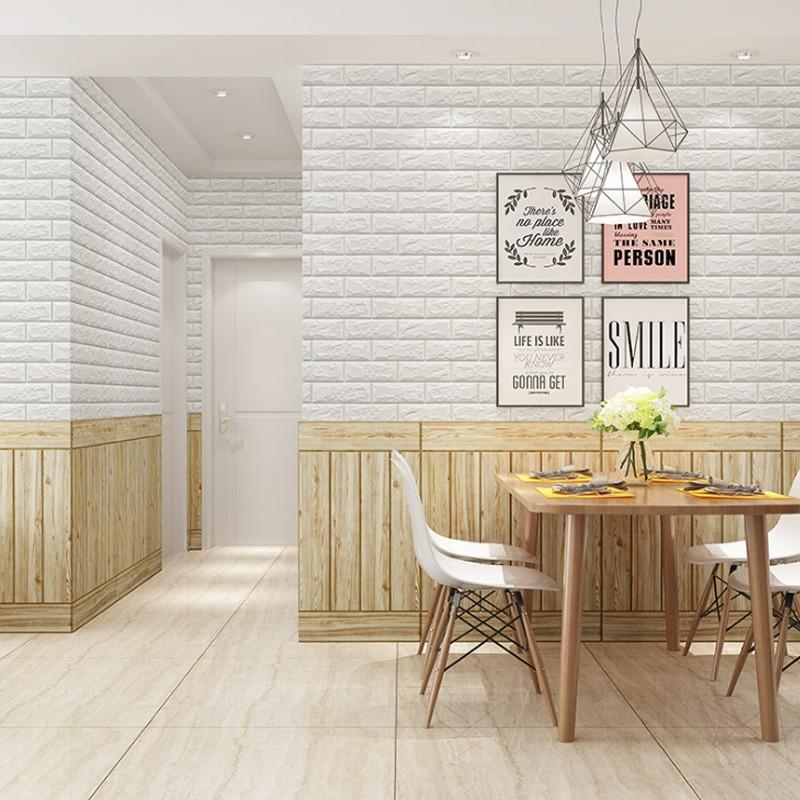40 Pieces of Imitation Brick Wallpaper 38.5X35cm Self-adhesive Waterproof and Moisture-proof Living Room Bedroom Wall Decoration