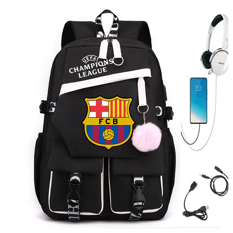 Rucsac Fotbal Liga Campionilor Manchester United Manchester City Barcelona Real Madrid Elevi Școală Generală Geantă Antrenament Capacitate Mare