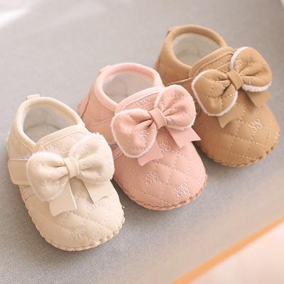 New Fashion Comfort Baby Girl Shoes Soft Soles Warm Baby Shoe Butterfly Bow Versatile Casual Shoe Sweet Princess Cotton Shoes