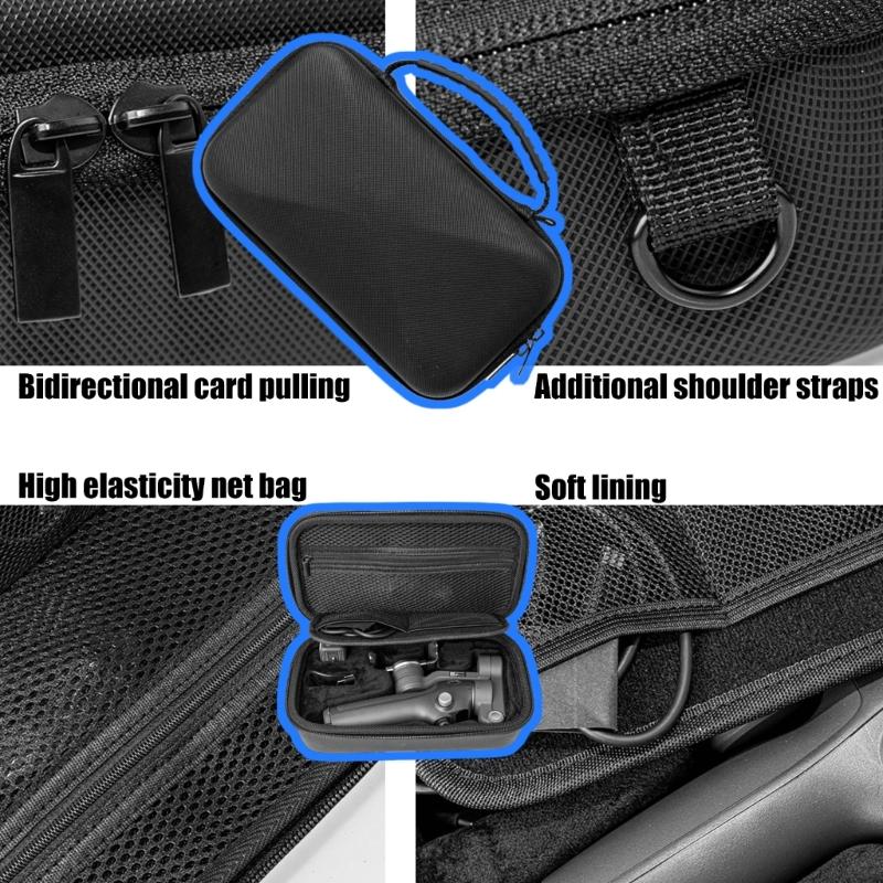 Shockproof Organiser EVA Hard Shell Carrying Case Storage Bag for OM 7/7P Handheld Gimbals Black