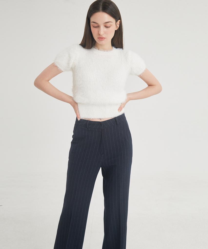 THEFRHT Wool Stripe Flare Pants (Navy)