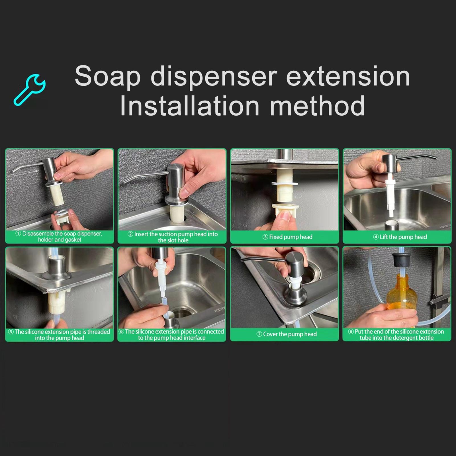 

Sink Soap Dispenser Brushed Stainless Steel Sink Soap Dispenser with Silicone Extension Tube for Kitchen Type 2
