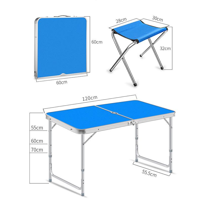 Portable Aluminum Alloy Folding Table and Chairs for Outdoor Camping, Night Market, and Leisure Activities