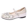4Cm Beautiful French Rhinestone Mary Jane Female 2025 Summer New Model with Skirt Flat-bottomed Temperament Single Shoes Shoe Flower