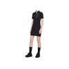 Nike Sportswear Swoosh Casual Long Dress Half Zip Athletic Slim Fit Short Sleeve Dress Women Dresses Black CU5675-011