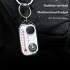 3 In 1 Mini Compass Keychain Portable Outdoor Thermometer Magnifying Glass Luminous Direction Finder For Outdoor Hiking Camping