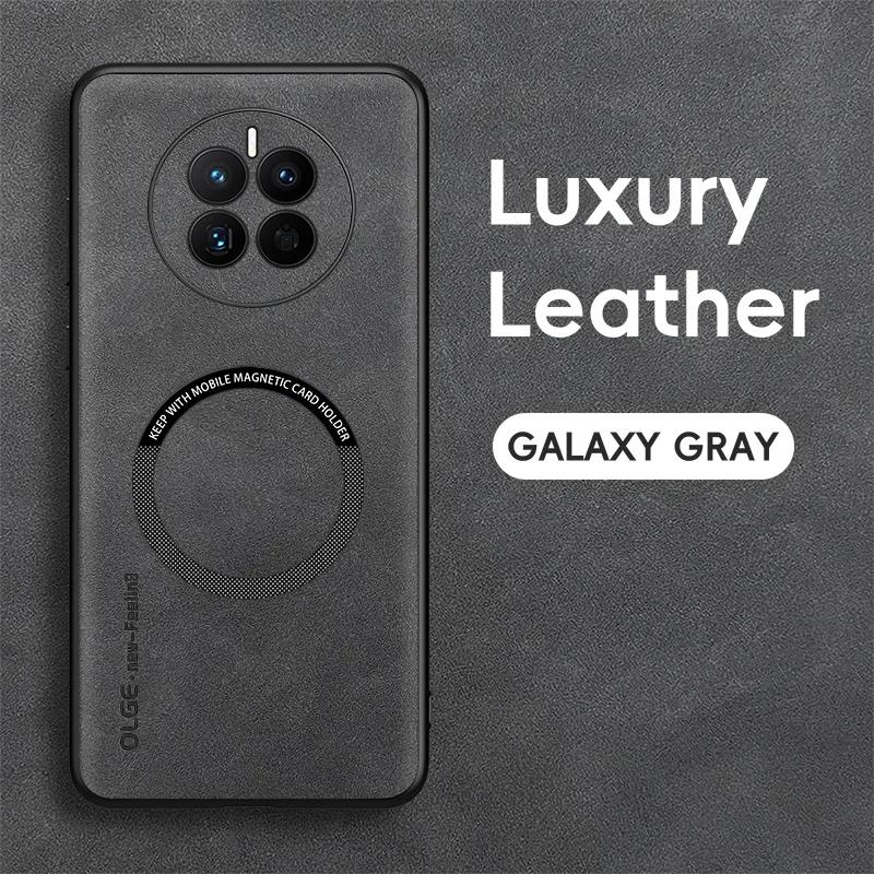 For Huawei Mate 50 50 Pro 50E Fine Hole Sheepskin Magnetic TPU Soft Edge Anti-Drop Anti Fingerprint Phone Case