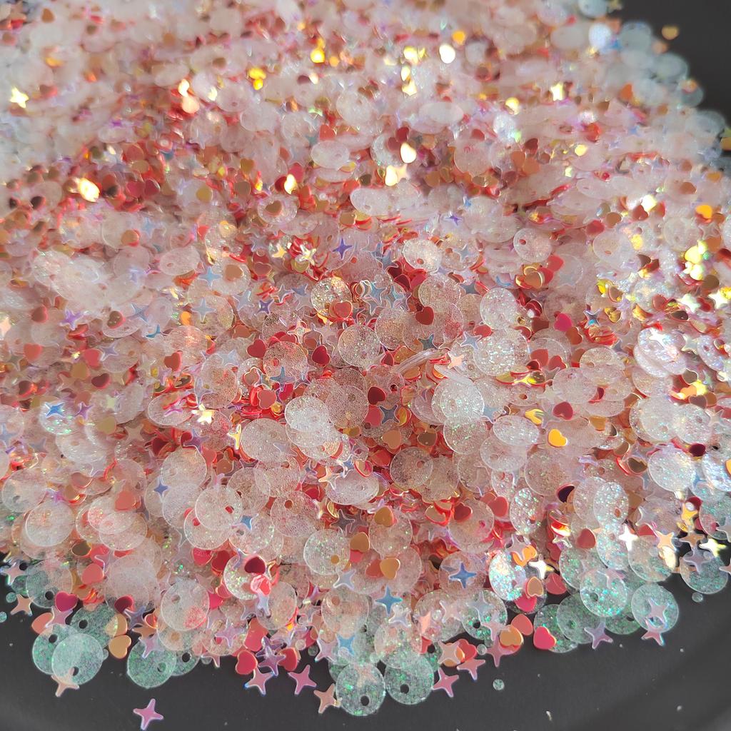 Sequin Glitter Mix Star Heart Dot Shaped Colorful Loose Sequins for Shaker Card NailArt Scrapbook Decoration Makeup Confetti