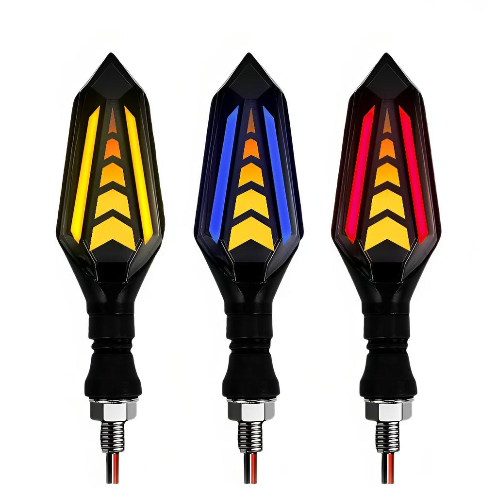 Motorcycle LED Turn Signal, Set of 4, Constant Light, Flowing Turn Signal, 12 V,