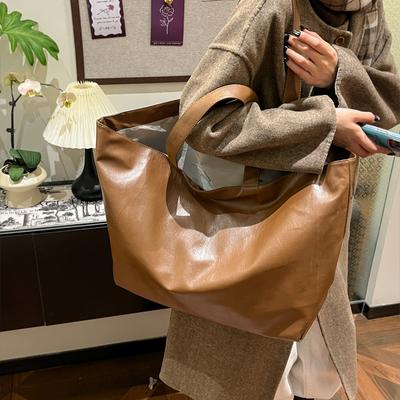 Bag Large Capacity Female Niche High-end Underarm Bag 2025 New Solid Color Simple Tote Bag Casual Shoulder Bag