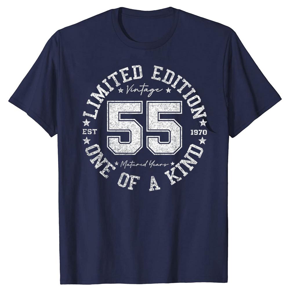 55th 55 Years Old Birthday Adult T Shirts Cotton Streetwear Short Sleeve Gifts Mens Clothing Casual Loose Oversized T Shirt