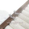 Korean Rhinestone Five-Petal Flower Stud Earrings - Elegant Light Luxury Floral Accessories for Women