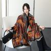 Street scene oil painting scarf women's retro versatile imitation cashmere jacquard shawl autumn and winter new thickened warm scarf