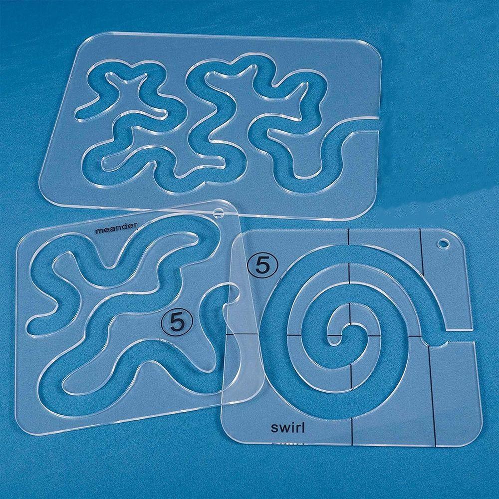 

3PCS Sewing Frames Quilting Template Ruler Acrylic Free Motion Sewing Ruler Sewing Machine 3PCS