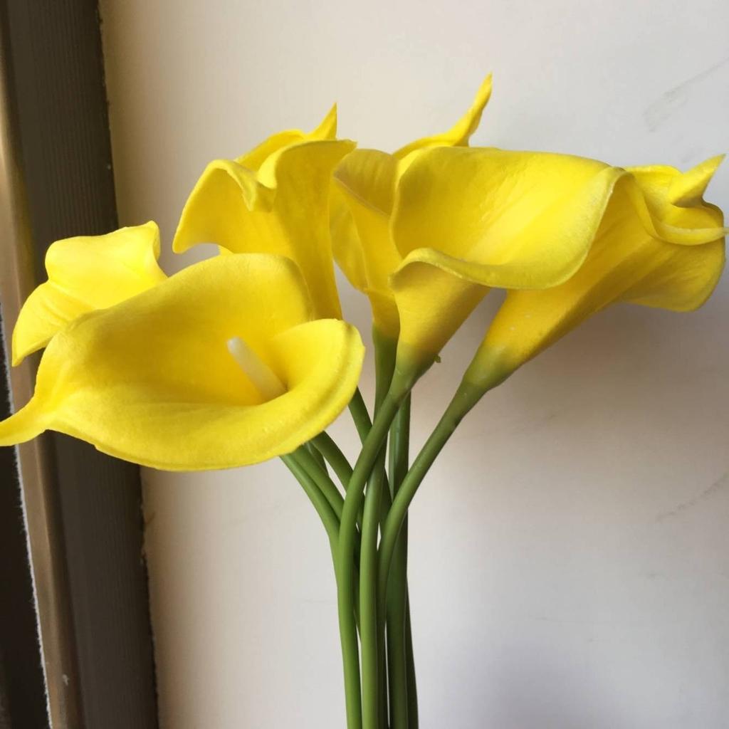 5PCS White PU Fake Flower Artificial Calla Lily for Home Decor Wedding Bridal Bouquet Home Table Flower Bouquet Decor 36CM