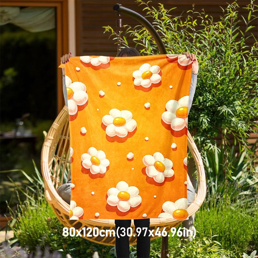 

1pc Flower Pattern Outdoor Flannel Blanket Soft Warm All-Season Throw for Sofa Bed Car Camping Office, Cozy Gift Idea1136S 80x120cm(31x47inch)