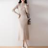 Women Sweater Dress 100% Wool MODERN NEW SAGA Turtleneck Knit Long Pullover Winter Jumpers Wool Long Dress Female
