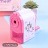 Portable Cartoon Hand-Crank Pencil Sharpener for Elementary Students - Single-Hole Stationery