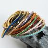 Colorful Elastic Zircon Bracelet: 18K Gold-Plated Titanium Steel, Versatile & Elegant for Women