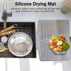 Silicone Dish Drying Mat With Drain Lip 15.6'' X 12.9'' Silicone Dish Drying Mat For Kitchen Counter, Sink Drying Mat