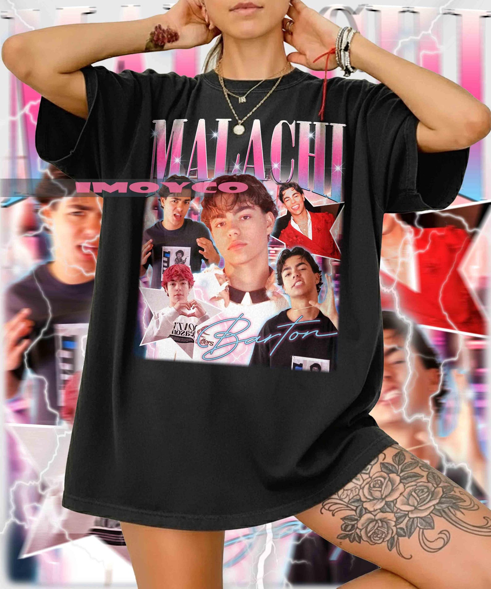 Malachi Barton Vintage Style T-Shirt, Actor Fan Tee S